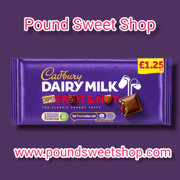 Cadbury Dairy Milk Fruit & Nut Bar 95g